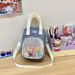 Girls New Cute 20cm Doll Bag Y2K Versatile Transparent Pocket Shoulder Crossbody Bags Simple Basic Ita Bag Student Handbag Purse