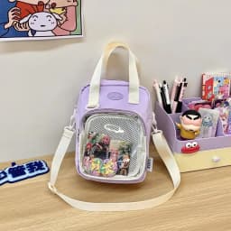 Girls New Cute 20cm Doll Bag Y2K Versatile Transparent Pocket Shoulder Crossbody Bags Simple Basic Ita Bag Student Handbag Purse