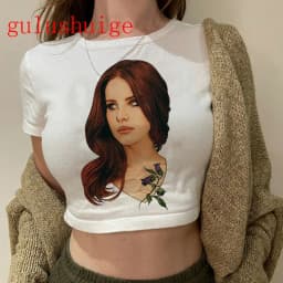 Crop Top Lana Del Rey Ldr Sailing Graphics T Shirt Cropped Harajuku Women Vintage Short-Sleeve T-Shirt Streetwear Female Tshirt