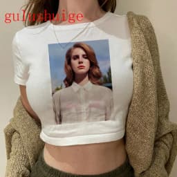 Crop Top Lana Del Rey Ldr Sailing Graphics T Shirt Cropped Harajuku Women Vintage Short-Sleeve T-Shirt Streetwear Female Tshirt