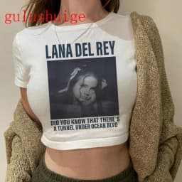 Crop Top Lana Del Rey Ldr Sailing Graphics T Shirt Cropped Harajuku Women Vintage Short-Sleeve T-Shirt Streetwear Female Tshirt