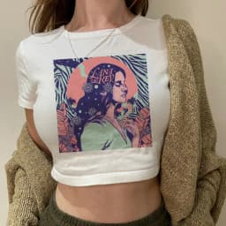 Crop Top Lana Del Rey Ldr Sailing Graphics T Shirt Cropped Harajuku Women Vintage Short-Sleeve T-Shirt Streetwear Female Tshirt