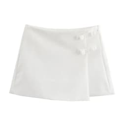 MUJER Pink White Mini Skirt Woman Skort Fashion Bow Skort For Women Summer Slit Short Skirt Woman Split High Waist Skirt Shorts
