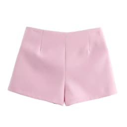 MUJER Pink White Mini Skirt Woman Skort Fashion Bow Skort For Women Summer Slit Short Skirt Woman Split High Waist Skirt Shorts