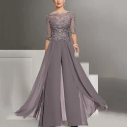 He Mei Elegant Women Gowns A Line Chiffon Lace Dress Floor Length Flow Mother Dresses Robes Invitée Mariage 2024