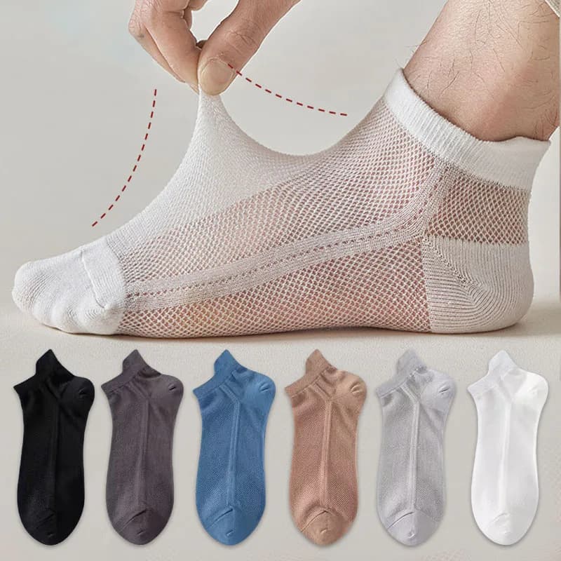 3Pairs Men's Socks Thin Breathable Comfy Deodorant Sweat-absorbing Low Cut Ankle Sports Sock Casual Ultra-thin Business Sox