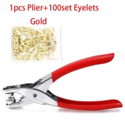 1 Set 1/4 Inch Grommet Eyelet Plier Set, Eyelet Hole Punch Pliers Kit With 100 Metal Eyelets, Grommet Tool Kit For Leather Cloth