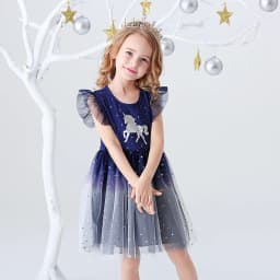 DXTON Sleeveless Kids Dresses For Girls Unicorn Princess Tutu Dress Children Casual School Wear Clothing Summer Girls Costumes