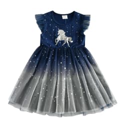 DXTON Sleeveless Kids Dresses For Girls Unicorn Princess Tutu Dress Children Casual School Wear Clothing Summer Girls Costumes