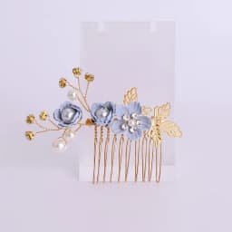 Pink/Blue Flower Bridal Hair Comb and Hairpins Pearl Wedding Hair Accessories Flower Head Piece For Women Ladies Hair Jewelry