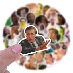 10/30/50pcs Funny Nicolas Cage Meme Stickers Cartoon Expression Decals Scrapbook Phone Luggage Waterproof Graffiti Sticker Pack