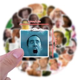 10/30/50pcs Funny Nicolas Cage Meme Stickers Cartoon Expression Decals Scrapbook Phone Luggage Waterproof Graffiti Sticker Pack