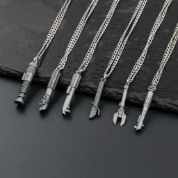 TXQSABER Mini Replica Kenobi Saber Metal Material Necklace Cosplay Accessories Ornament Jedi Collection Toys-Luke Skywalker