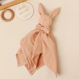 Baby Rabbit Square Comforter Towel Elegant Bow Decor Rabbit Square Blanket For Kids Cute Embroidery Infant Saliva Towel