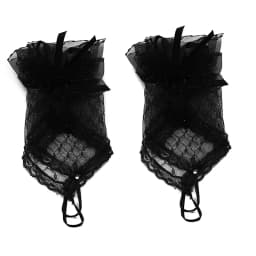 Women Lace Fingerless Gloves Solid Color White Black Red Bride Party Gloves Lady See Through Short Gloves Female Elegant Glove