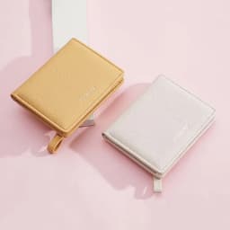 PU Leather Short Wallet Women's Fashion Solid Color Large Capacity Handbag Foldable Thin Card Holder Coin Purses Mini Clutch