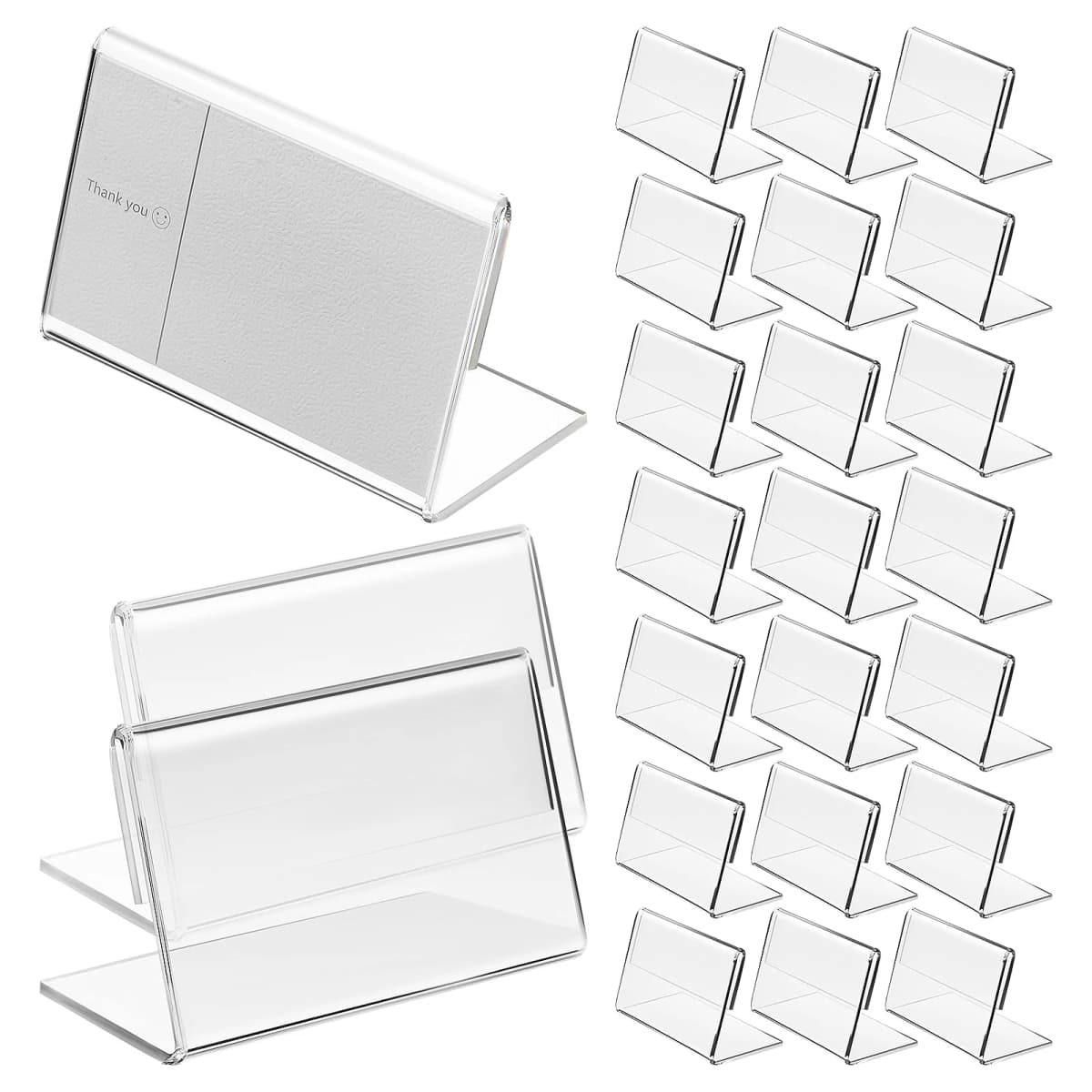 40 Pcs Acrylic Display Rack Sign Holder Card Display Stand Price Tag Holders Label Display Stand Market Stall Display Store
