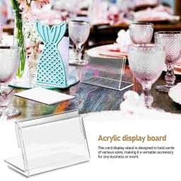 40 Pcs Acrylic Display Rack Sign Holder Card Display Stand Price Tag Holders Label Display Stand Market Stall Display Store