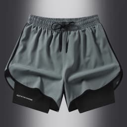 Fake two pieces of summer sports shorts, men's and women's quick drying three point running training itness lining American b