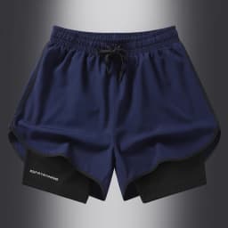 Fake two pieces of summer sports shorts, men's and women's quick drying three point running training itness lining American b