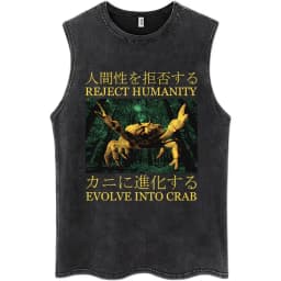 Nothing To Lose Japanese Rat Print Wash Tank Tops Men Women Hip Hop Harajuku Sleeveless T Shirts Loose Casual Cotton Streetwear