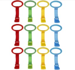 Baby Crib Pull up Rings Baby Walking Exercises Assistant Cot Hanging Rings Baby Bed Stand Up Rings for Playpen Play Gym