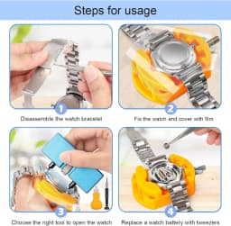 32 pcs Watch Battery Replacement Kit Screwdriver Watch Case Opener Band Replacement Holder Spring Bar Tweezers Tool