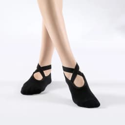 Non-Slip Yoga Socks with Bandage Cotton Backless Pilates Socks for Women Fitness Ballet Dance Workout Sport Socks Slipper