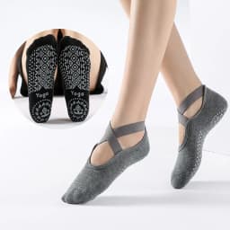 Non-Slip Yoga Socks with Bandage Cotton Backless Pilates Socks for Women Fitness Ballet Dance Workout Sport Socks Slipper