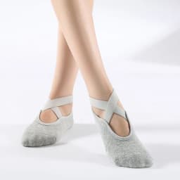 Non-Slip Yoga Socks with Bandage Cotton Backless Pilates Socks for Women Fitness Ballet Dance Workout Sport Socks Slipper