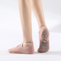 Non-Slip Yoga Socks with Bandage Cotton Backless Pilates Socks for Women Fitness Ballet Dance Workout Sport Socks Slipper