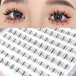 REDSIREN 10Rows Under Eyelash Large Capacity Cluster Lashes Korean Makeup Natural Look Bottom Lashes