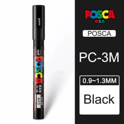 UNI POSCA Marker Pen,White Black Acrylic Plumones Rotuladores PC-1M,3M,5M POP Poster Pen/Graffiti Advertisement Art Supplies 1PC