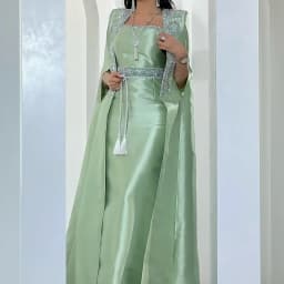 Customized Prom Dress Elegant Green Women's Strapless Sparkling Beaded  Gown Ankle Length Formal Occasion Gowns personalized