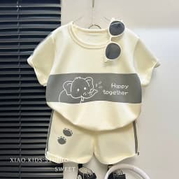 Children's Sets Mother Kids Clothes Boys Girl T-shirt Shorts 2PCS Short Sleeve Baby Children Clothing Toddler Suit Suit Striped