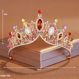 Bridal Headwear Noble Dazzling Silver-Colour Ladies' Crystal Crown Rhinestone Tiara Designed For Wedding Party