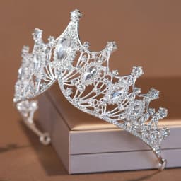 Bridal Headwear Noble Dazzling Silver-Colour Ladies' Crystal Crown Rhinestone Tiara Designed For Wedding Party