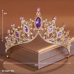 Bridal Headwear Noble Dazzling Silver-Colour Ladies' Crystal Crown Rhinestone Tiara Designed For Wedding Party