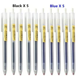 6/10Pcs 0.5mm Retractable Gel Pens Set Black/blue Ink Ballpoint Writing Office Business Signature School Supplies Stationery