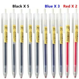6/10Pcs 0.5mm Retractable Gel Pens Set Black/blue Ink Ballpoint Writing Office Business Signature School Supplies Stationery