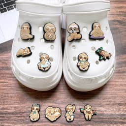 Cute Sloth Shoe Charms Pin for Crocs Accessories Clogs Bubble Slides Sandals PVC Shoe Decorations Party Gifts