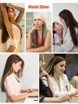 Synthetic 6PCS Clip in Hair Extensions Black Hair Straight Extensions for Women Layered Hair Extensions Heat Resistant Long Wavy