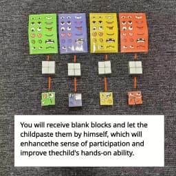 Kids Face Change Cube Game Montessori Expression Puzzle Building Blocks Toys Early Learning Educational Match Toy for Children