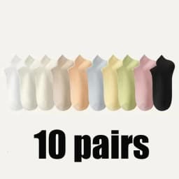 20pieces=10 Pairs Women Socks Summer High Quality Comfy Casual Ankle Sock Simple Solid Color Low Cut Cotton Short Elastic Sox