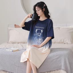 Women's Nightgown Korean Version Girls Homewear Sweet Wind Cute Cartoon Thin Section Loose Pajamas Kawaii Cute Breathable Casual