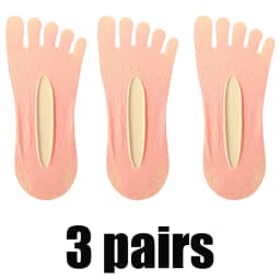 3Pairs Women Toe Socks Breathable Summer Ultra-thin Transparent Sock with Fingers Elastic Invisible Boat Sox Simple Comfortable