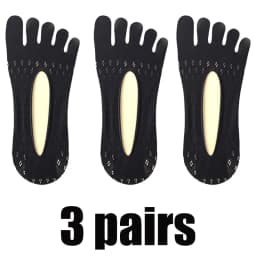 3Pairs Women Toe Socks Breathable Summer Ultra-thin Transparent Sock with Fingers Elastic Invisible Boat Sox Simple Comfortable