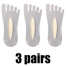 3Pairs Women Toe Socks Breathable Summer Ultra-thin Transparent Sock with Fingers Elastic Invisible Boat Sox Simple Comfortable