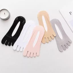 3Pairs Women Toe Socks Breathable Summer Ultra-thin Transparent Sock with Fingers Elastic Invisible Boat Sox Simple Comfortable