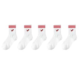 Men and women green striped cartoon dinosaurs cute comfortable socks, breathable sweat absorption deodorant Crew Socks